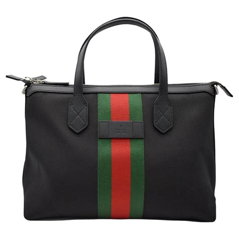 gucci black web stripe tote shoulder|gucci shoulder bags for women.